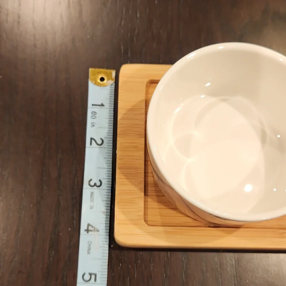 West Elm Bamboo Porcelain Serving set, NIB
